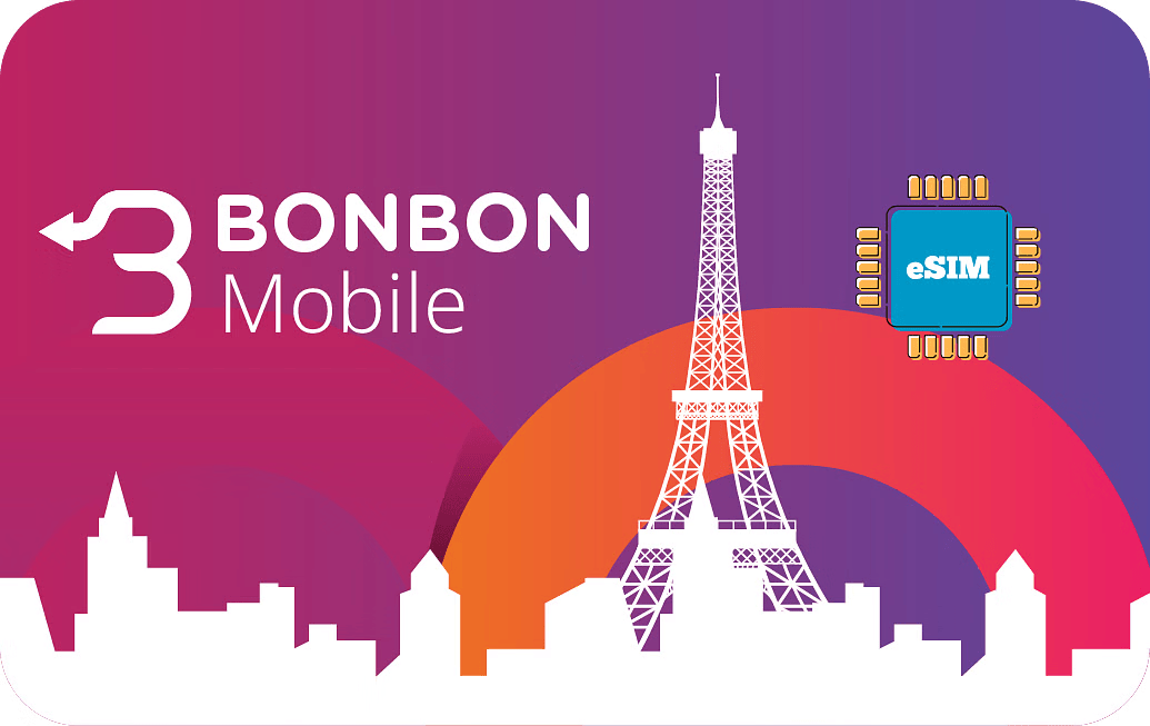 eSIM kártya - Franciaország - Bonbon Mobile 3 GB 30 nap 10 US dollár