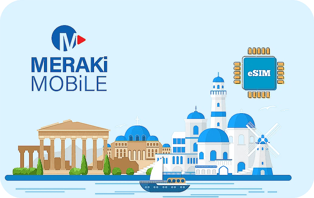 eSIM kártya - Görögország - Meraki Mobile 5 GB 30 nap 15 US dollár