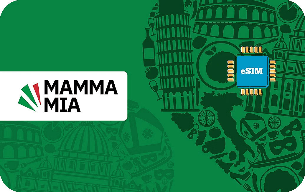 eSIM kártya - Olaszország - Mamma Mia 2 GB 15 nap 8 US dollár