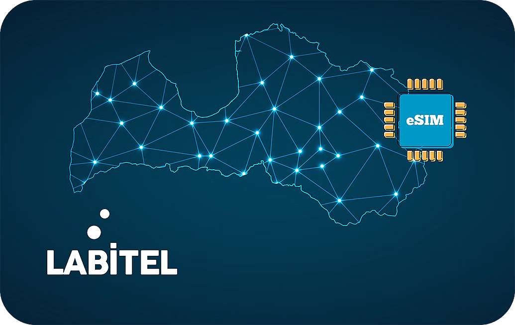 eSIM kártya - Lettország - Labitel 5 GB 30 nap 13 US dollár